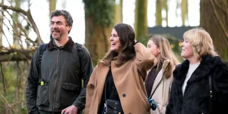 A group of people with happy expressions on their faces