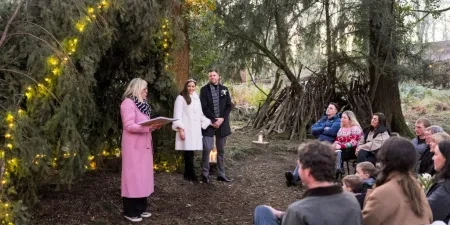 A celebrant addressing the guests