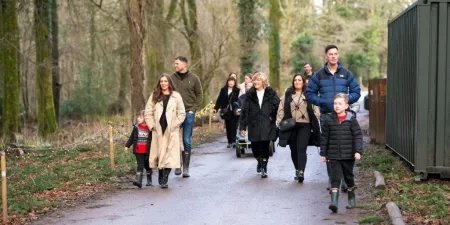 A group of people walking