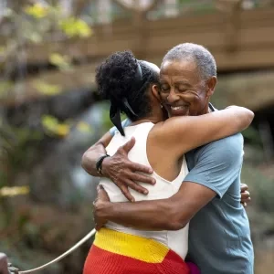 A couple hugging