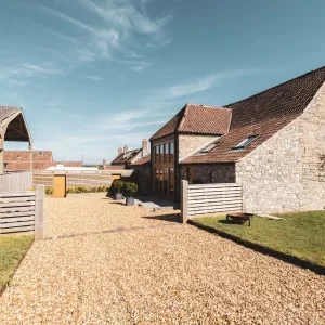 A photo of the entrance of Tockington Park - a barn wedding venue near Bristol.